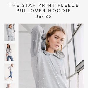 Z Supply gray hoodie sweatshirt with white stars